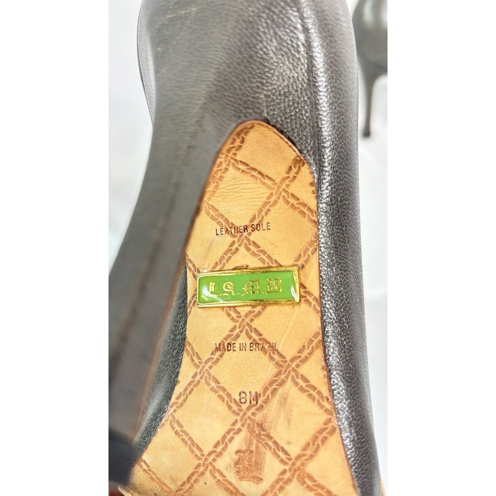 L.A.M.B Randolph Leather Pink And Gray Peep Toe Stiletto Pump Heels US Size 8 - Picture 11 of 11